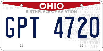 OH license plate GPT4720