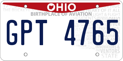 OH license plate GPT4765