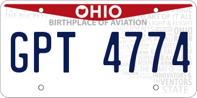 OH license plate GPT4774