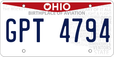 OH license plate GPT4794