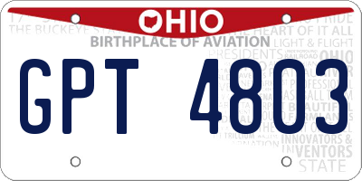 OH license plate GPT4803