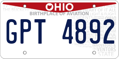 OH license plate GPT4892