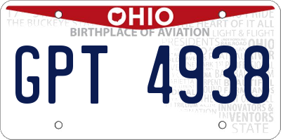 OH license plate GPT4938