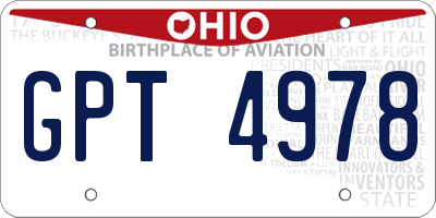 OH license plate GPT4978