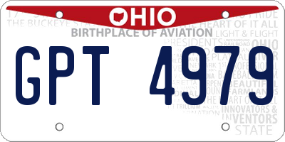 OH license plate GPT4979