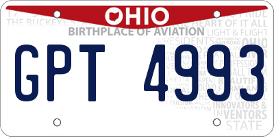 OH license plate GPT4993