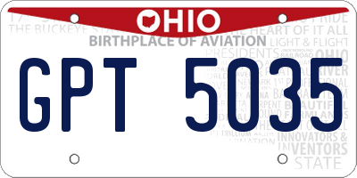 OH license plate GPT5035