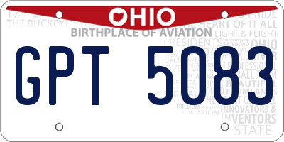 OH license plate GPT5083