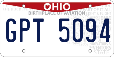 OH license plate GPT5094
