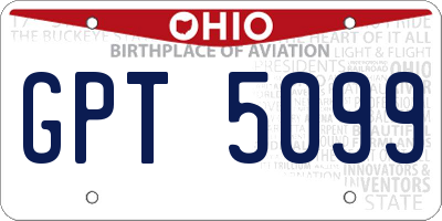 OH license plate GPT5099