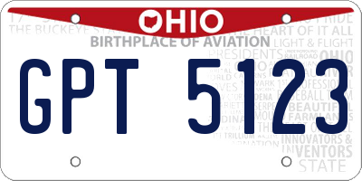 OH license plate GPT5123