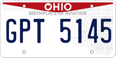OH license plate GPT5145