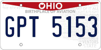 OH license plate GPT5153