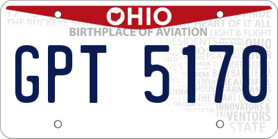 OH license plate GPT5170