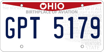 OH license plate GPT5179