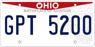 OH license plate GPT5200