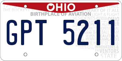 OH license plate GPT5211