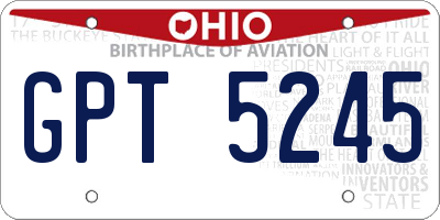 OH license plate GPT5245