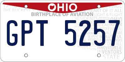 OH license plate GPT5257