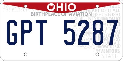 OH license plate GPT5287
