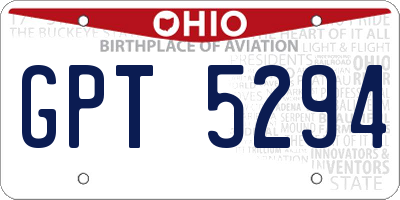 OH license plate GPT5294