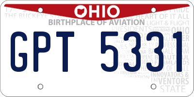 OH license plate GPT5331