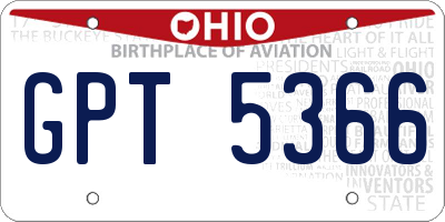 OH license plate GPT5366
