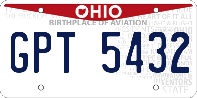 OH license plate GPT5432