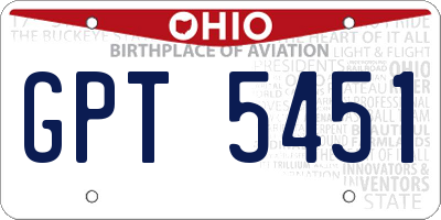 OH license plate GPT5451