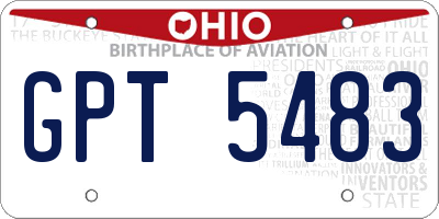 OH license plate GPT5483