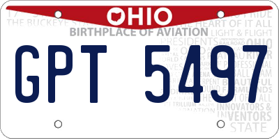 OH license plate GPT5497