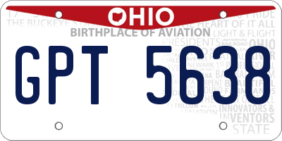 OH license plate GPT5638