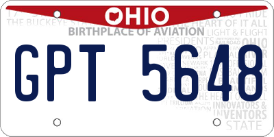 OH license plate GPT5648