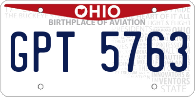 OH license plate GPT5763