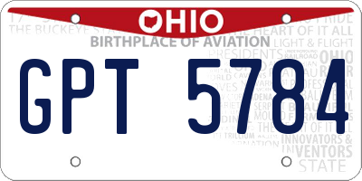 OH license plate GPT5784