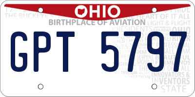 OH license plate GPT5797