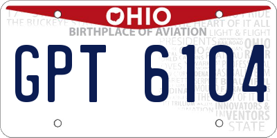 OH license plate GPT6104