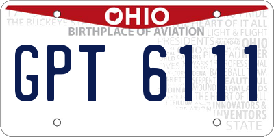OH license plate GPT6111