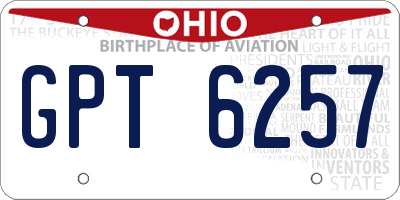 OH license plate GPT6257