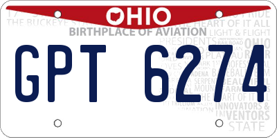 OH license plate GPT6274