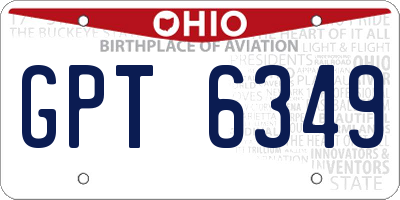 OH license plate GPT6349