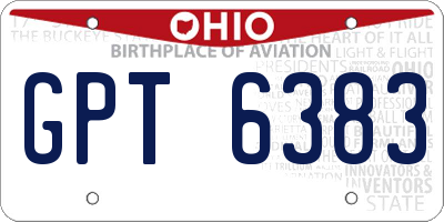 OH license plate GPT6383