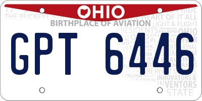 OH license plate GPT6446