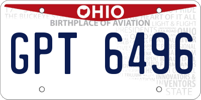 OH license plate GPT6496