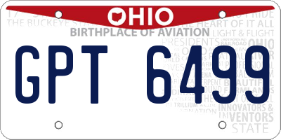 OH license plate GPT6499