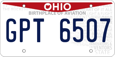 OH license plate GPT6507