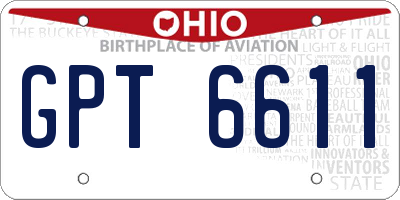 OH license plate GPT6611