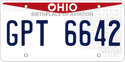 OH license plate GPT6642