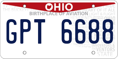 OH license plate GPT6688