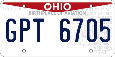 OH license plate GPT6705